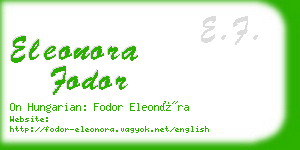 eleonora fodor business card